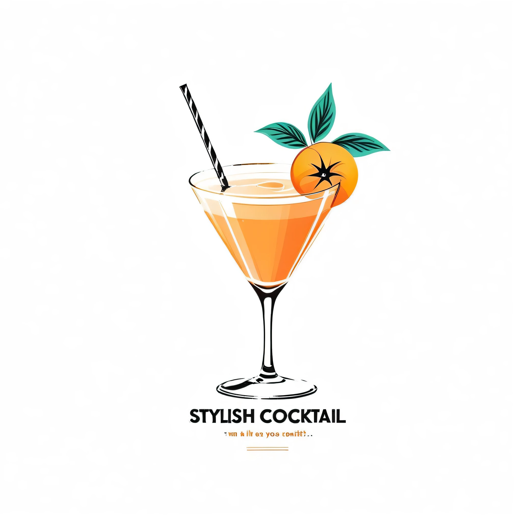 Graphic typography design quotes "
Stylish apricot cocktail background is white