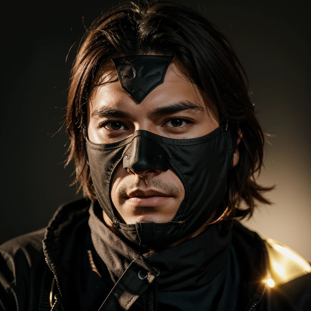 make me a 4k wallpaper of a guy character wearing a mask