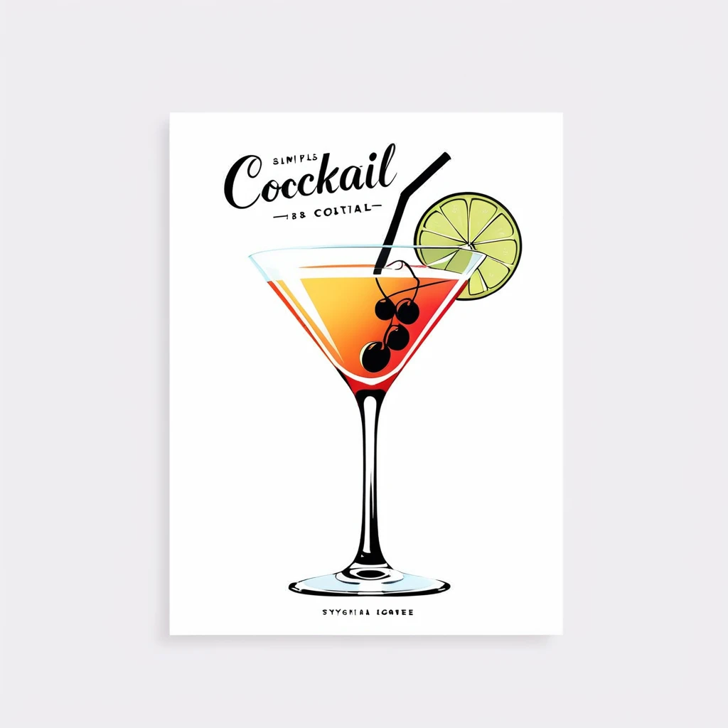 Graphic typography design quotes "
Stylish simple cocktail background is white