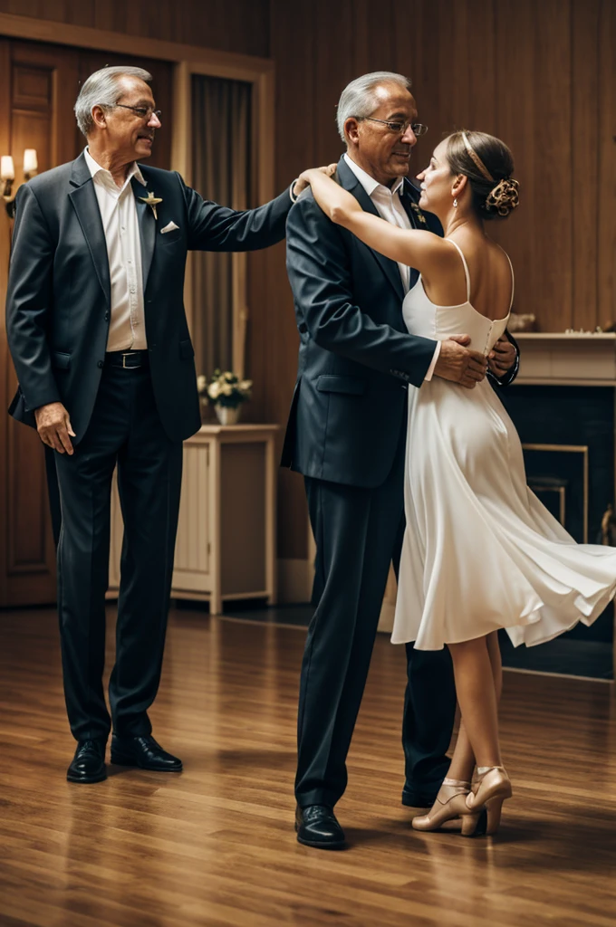 Dancing with my father in a sad emotional atmosphere