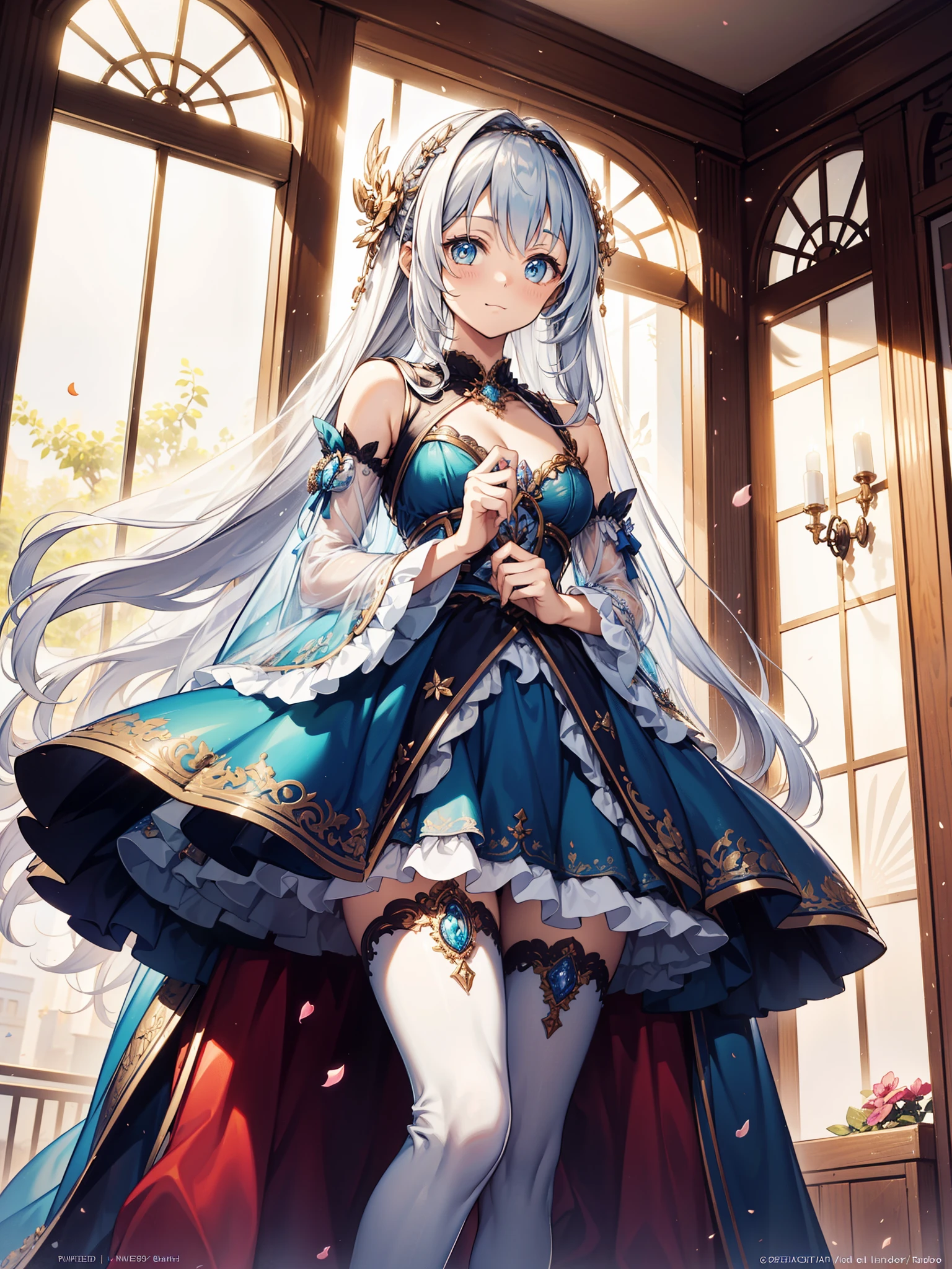 solo person,(the night:1.2),inside in room,An expectant expression,(Cute little girl),See-through Pajamas,see-through sleeves,Enchanted,Petal edges,(Light colors:1.3),downy,Divine decoration,Sacred motifs,Lace,Ruffles,extremely detailed CG 8k wallpaper,best qualtiy,tmasterpiece,A high resolution,Delicate and beautiful face,intricate detailed clotheovie lighting