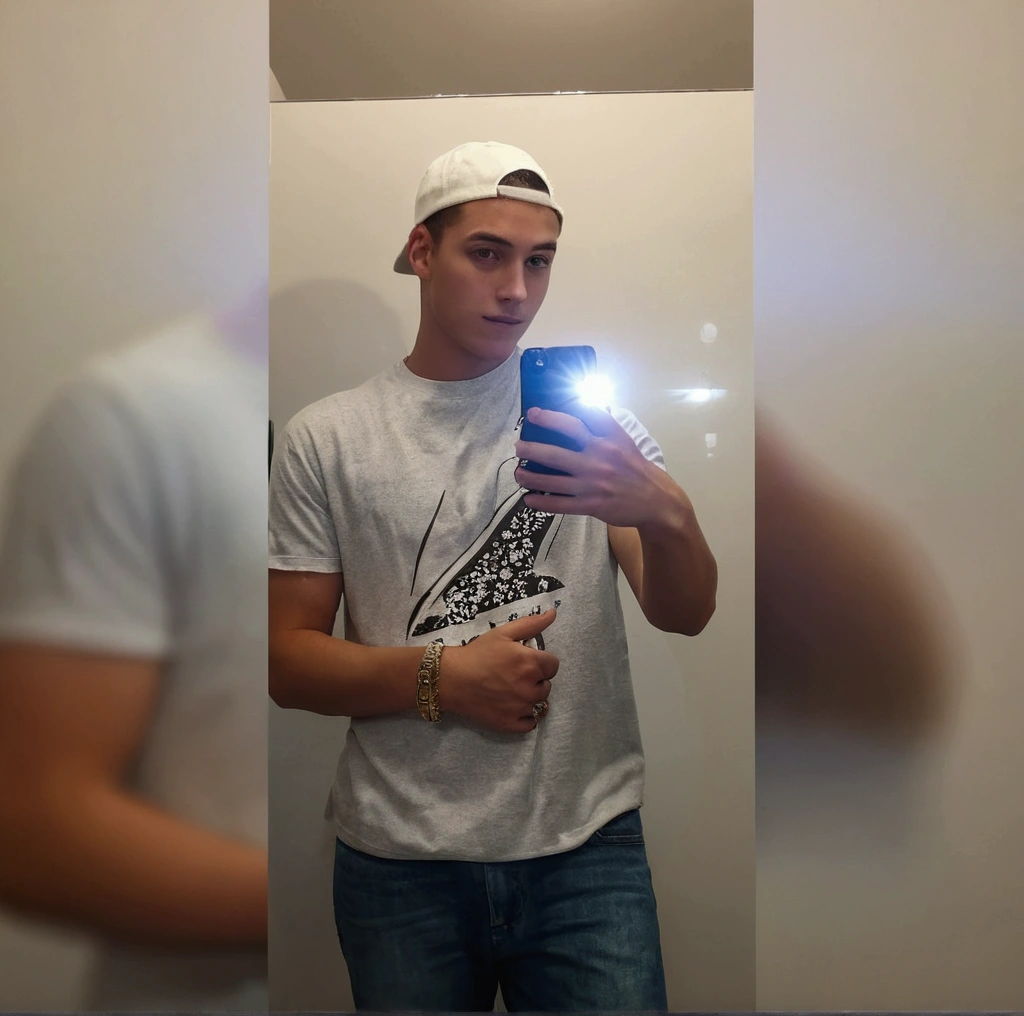 there is a man taking a selfie in the mirror, 18 years old, 22 years old, 21 years old, 23 year old, 1 , about 19 years old, 27 years old, 24 years old, 28 years old, 20 years old, 20 years old, about 20 years old