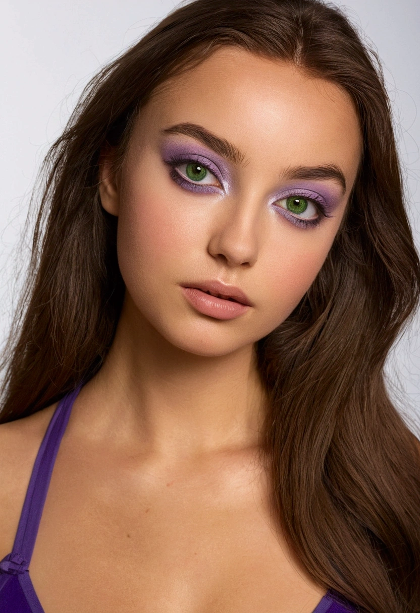 arafed femme pleinement , fille sexy aux yeux vert, Ultra réaliste, minutieusement détaillé, portrait sophie mudd, cheveux bruns et grands yeux, Photo d’une femme debout dans le club, violette myers, sans maquillage, maquillage naturel, maquillage subtil, poitrine de grande taille seins vers l’extérieur, tenu egyptienne