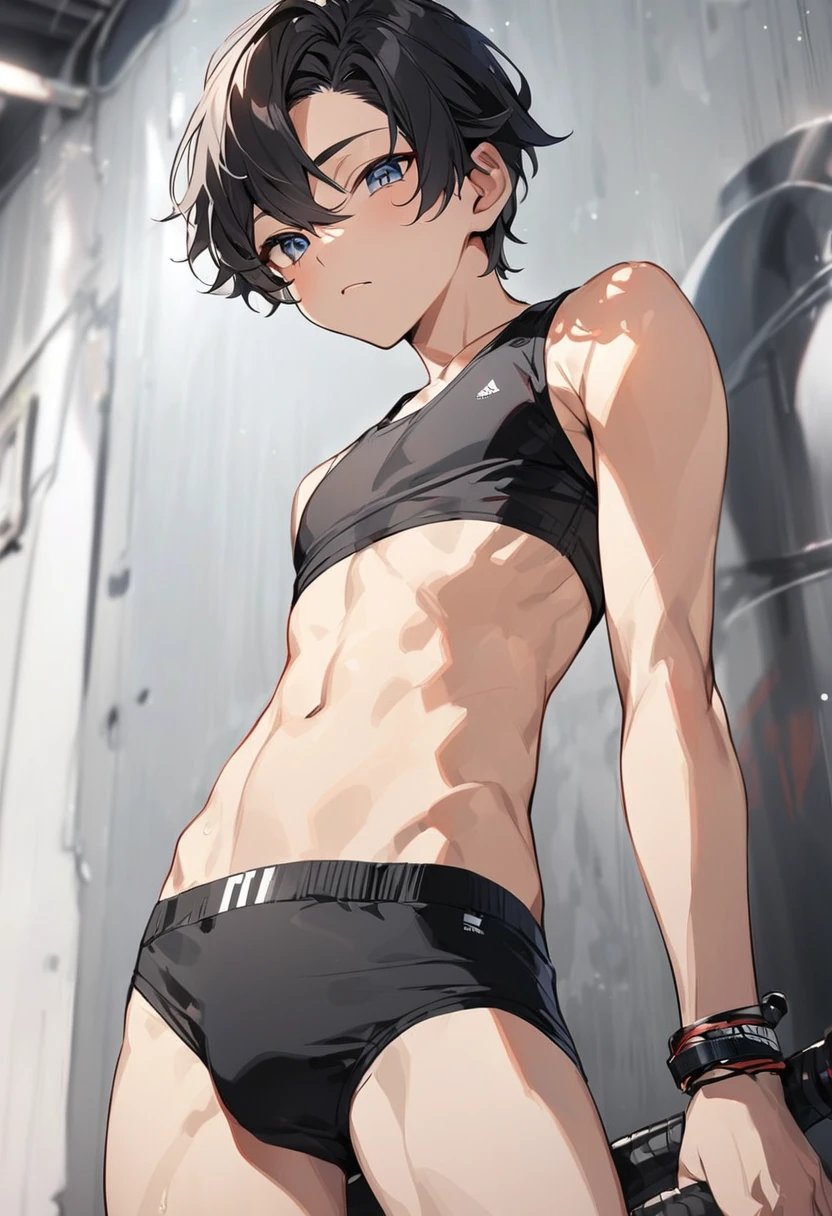 boy wearing black panties