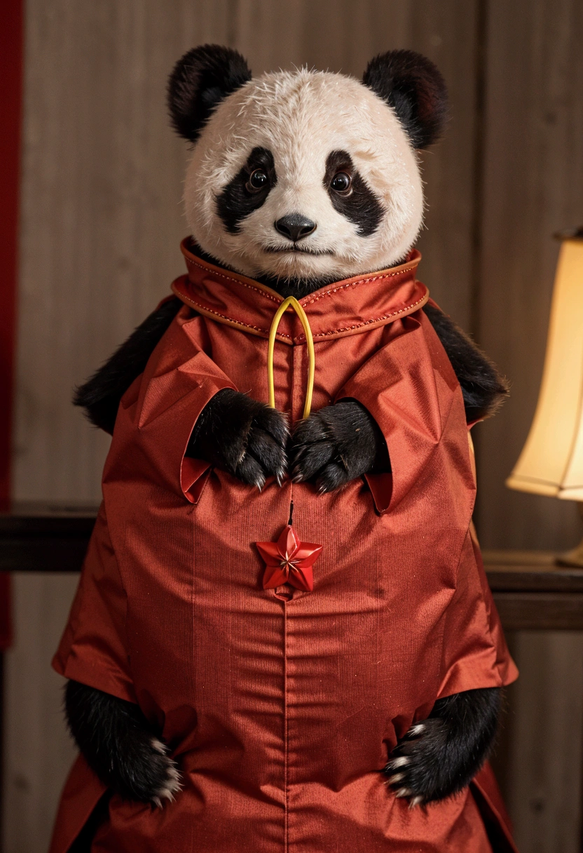 badge people's republic of china five-star red flag lantern panda serious