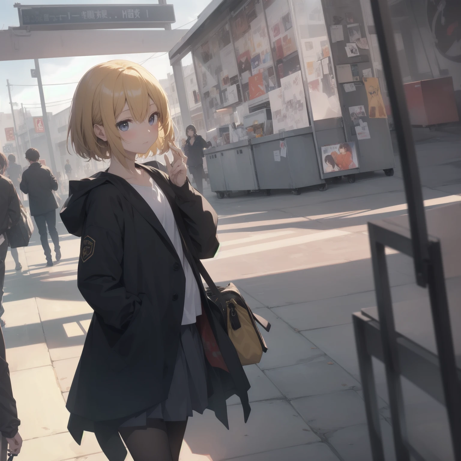 ultra-absurdres-Top quality by artist God, ultra-detailed, high resolution, anime moe artstyle, best anime 8k konachan wallpaper, pixiv contest winner, pool:2810, perfect anatomy,break, 1girl, (Please draw a girl walking sleepily to school alone. )break,(Solo,little female, 13-year-old:1.3),Full limbs, complete fingers,a junior high school student, (very short hair), short cut, flat chest, , small butt, small black eyes, beautiful detailed eyes, well-proportioned iris and pupils, expressive eyes, highres detailed hair, soft expression, salor school_uniform, sailor collar, serahuku, bow, pleated skirt,(Detailed Lighting), (Detailed background), in the School commute route. break,super detailed skin, Best cinematic lighting powered by famous artist, 8k,beauty illustration,photoshop_(medium),very aesthetic,break,((artist:yuuhagi_(amaretto-no-natsu) )), artist:clamp ,artist:carnelian ,artist:kantoku ,