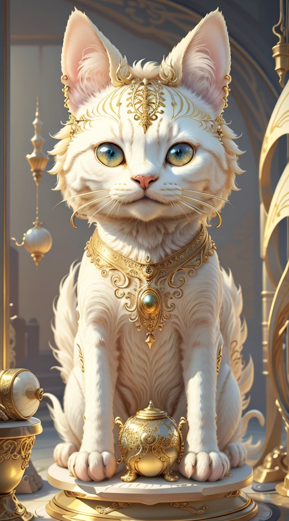 Ivory Gold AI psychedelic magic,catss,cleanness,brightly,ssmile,Funny