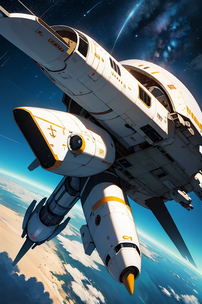 spaceship traveling to another planet