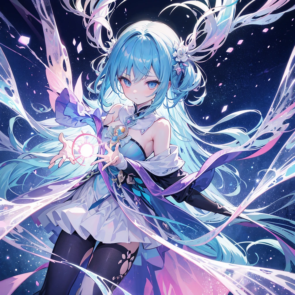 "Ultra-high resolution (16384K) watercolor illustration capturing the awe-inspiring moment of a magical girl unleashing her ultimate spell, blending hyper-realism with fantastical elements to create a transcendent visual experience.
Central focus:
A magical girl in mid-transformation, her form oscillating between human and ethereal being
The ultimate spell manifesting as an impossibly complex mandala of light and energy
The environment warping and reshaping in response to the magical forces at play
Character details:
The magical girl's hair flowing in impossible patterns, each strand a conduit for magical energy
Her costume transitioning between states, with fractal-like patterns that shift and evolve
Eyes radiating power, containing miniature universes that reflect the nature of her magic
Magical accessories and weapons rendered with quantum-level detail, each component alive with energy
Spell manifestation:
The ultimate spell visualized as layers upon layers of intricate magical circles and runes
Each magical symbol containing microscopic scenes depicting the spell's effects and origins
Energy tendrils connecting the spell to the magical girl, the environment, and unseen dimensions
Environmental effects:
Reality fracturing around the edges of the scene, revealing glimpses of other worlds and timelines
The ground beneath the magical girl transforming into a mirror-like surface, reflecting impossible skies
Flora and fauna in the vicinity evolving rapidly, blossoming into otherworldly forms
Atmospheric elements:
Magical particles saturating the air, each one a tiny prism refracting light in impossible ways
Waves of energy rippling through the scene, distorting space and time
Miniature portals opening and closing, offering fleeting views into magical realms
Color palette:
A spectrum of colors beyond human perception, pushing the limits of watercolor pigments
Iridescent and opalescent effects that shift depending on the viewing angle
Strategic use of negative space to