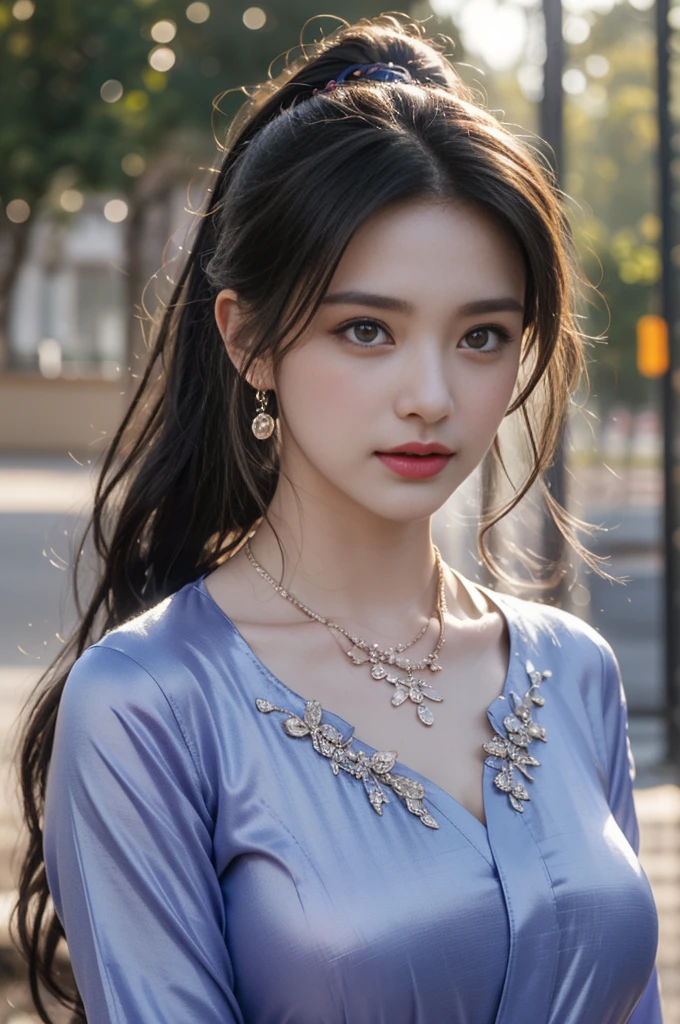 (((best quality))),(((ultra detailed))),(((masterpiece))),illustration,((1 beautiful girl,solo)),(neat chignon:1.2),((earrings,crystal necklace)),((slim,thin)),((small breasts,flat chest)),(a moon in the clear night sky as the background:1.3), gentle glow,(in the world full of vibrant flowers:1.3),(strapless gorgeous sheer bra:1.3),sparkling eyes,graceful,(surrounded by crowded colorful flowers:1.5), kaleidoscope, shimmer,bright moonlight, delicate petals, fragrance, otherworldly, magical realm, enchantment, tranquility, essence of beauty, peace,(outdoor:1.2),(night scene:1.3),((from front,close-up of face))