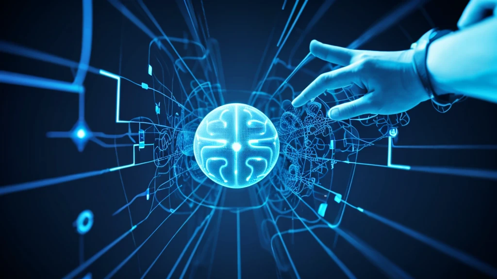 Dynamic image, showing the interaction of a person and a neural network