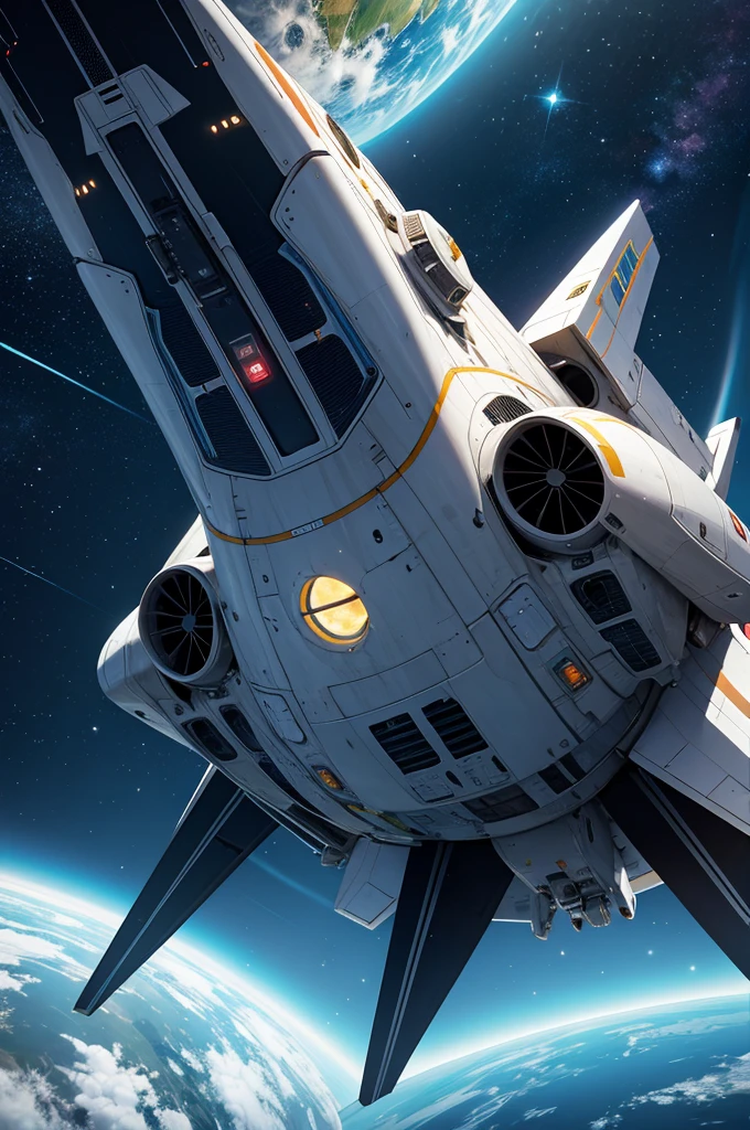 spaceship traveling to another planet