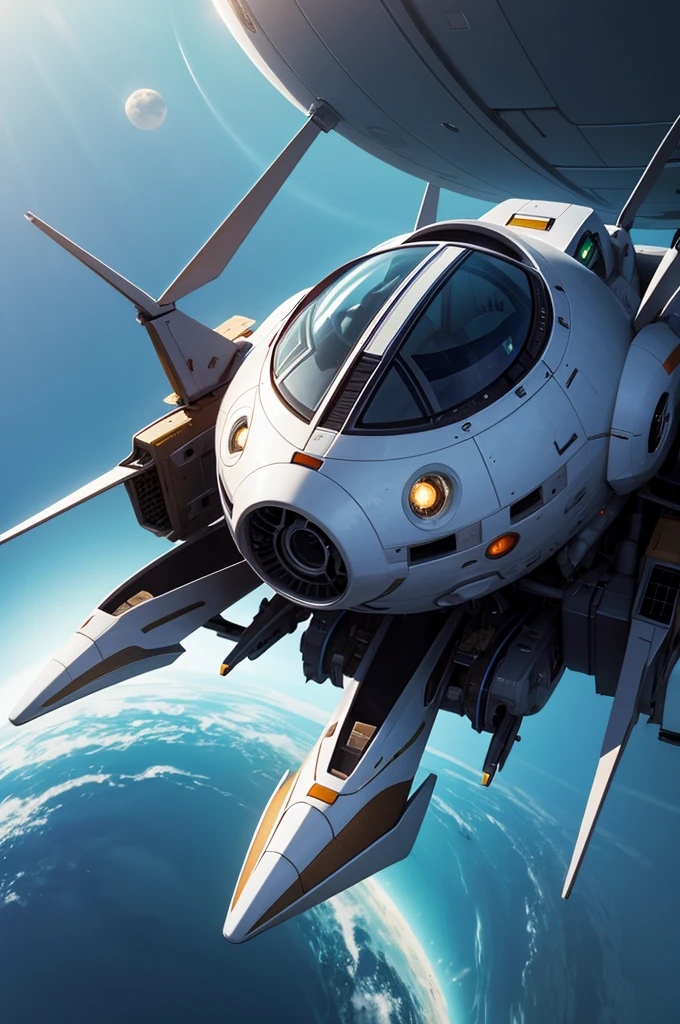 spaceship traveling to another planet