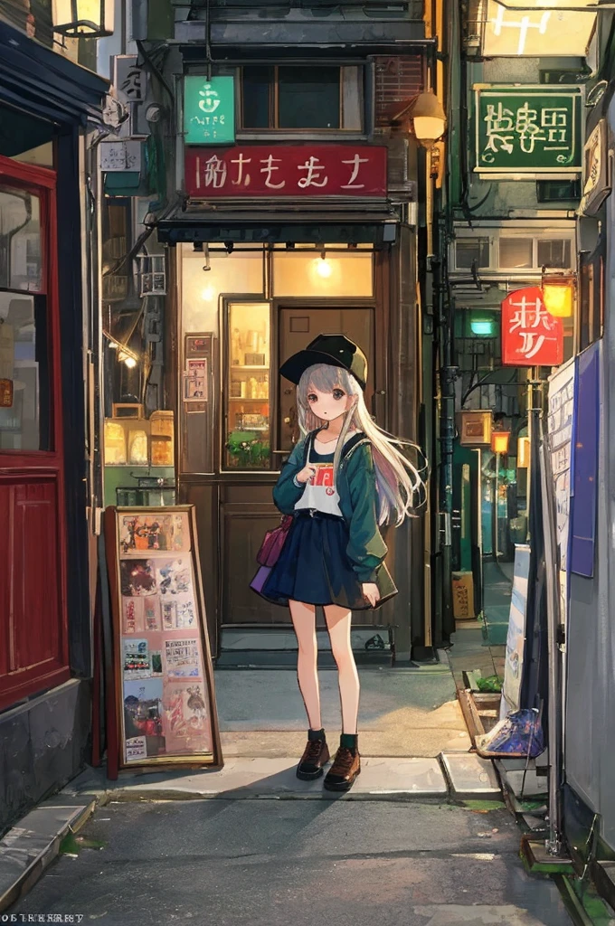 (masterpiece、Highest quality、Highest quality、Official Art、Beautiful and aesthetic:1.2)、Near future、Slum Street、Late at night、Lo-fi Hip Hop、Cafe with small lights、Residential Street、silence、It's raining a little、人いない景色anime background, anime wallpaper, anime, anime style, praise, praise style, Modern Japanese streets, Mountain々, Uphill, Japanese Convenience Stores, big retro japanese Store sign, Retro Japanese shop, wood, plant, rock, 植wood鉢, Store sign, Japanese Banner, Japanese Signs, flag, sunrise, Golden Hour, Golden lighting, Empty Streets, no one in sight, (no one: 1), Highest quality