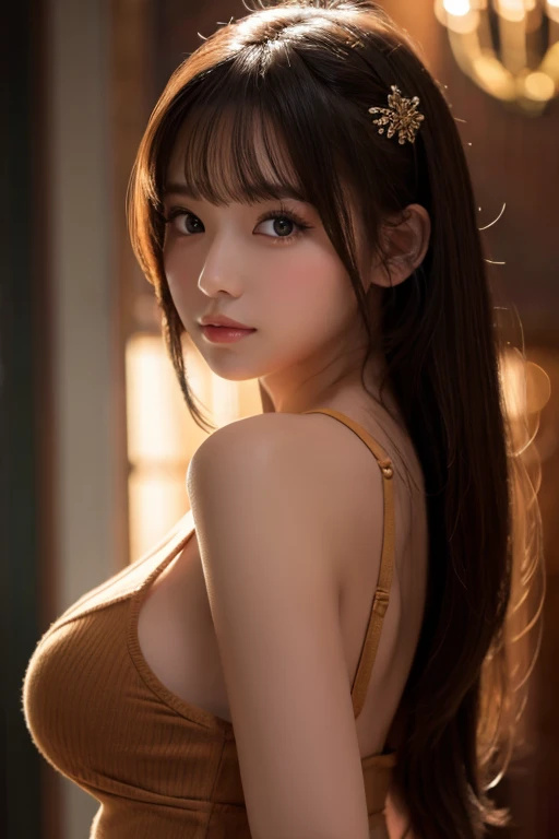 masterpiece, Highest quality, High resolution, Very detailed, One girl, Gaze, Large Breasts, 