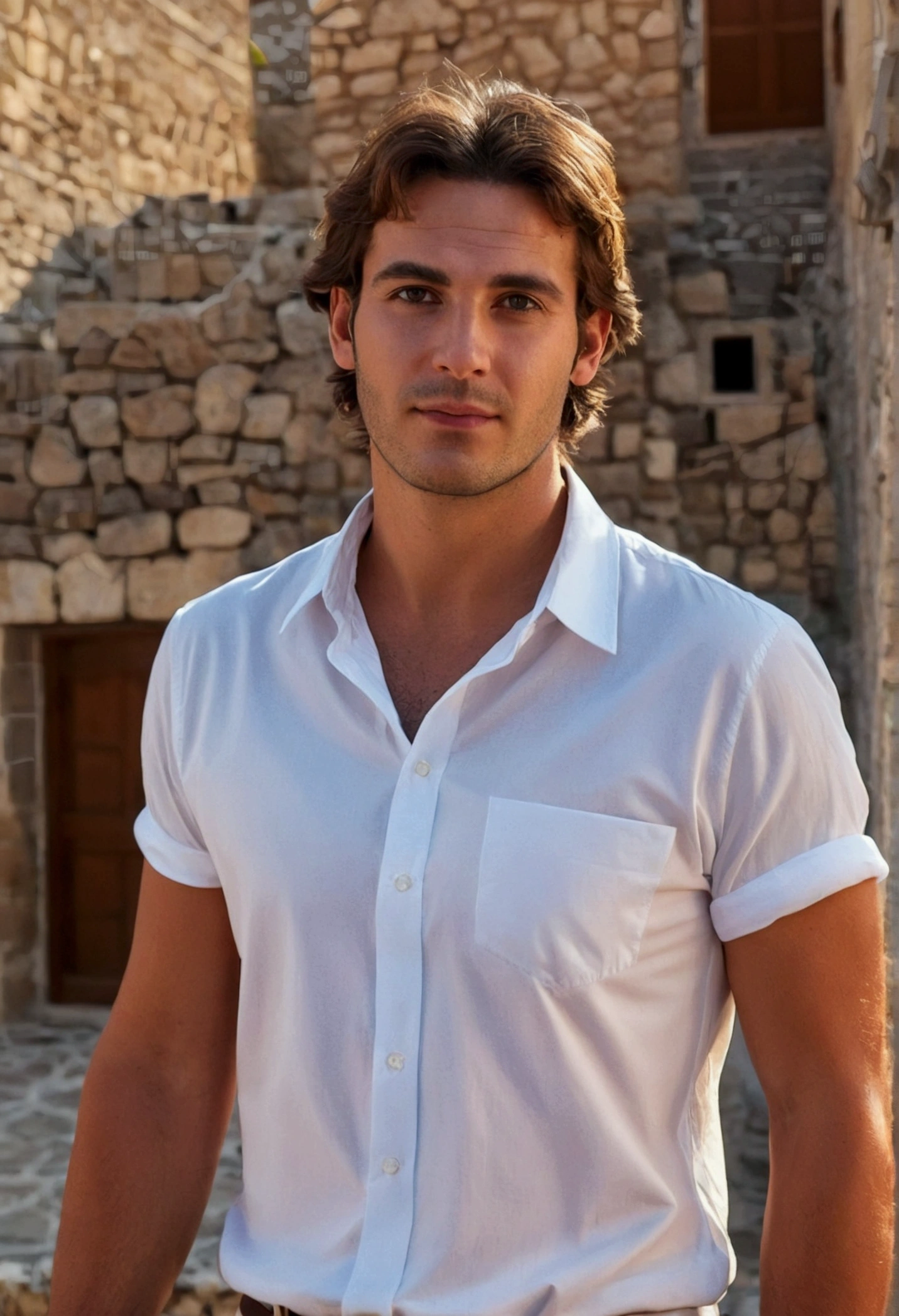 30 year old man, brown hair in crete, 1, 87 meters.