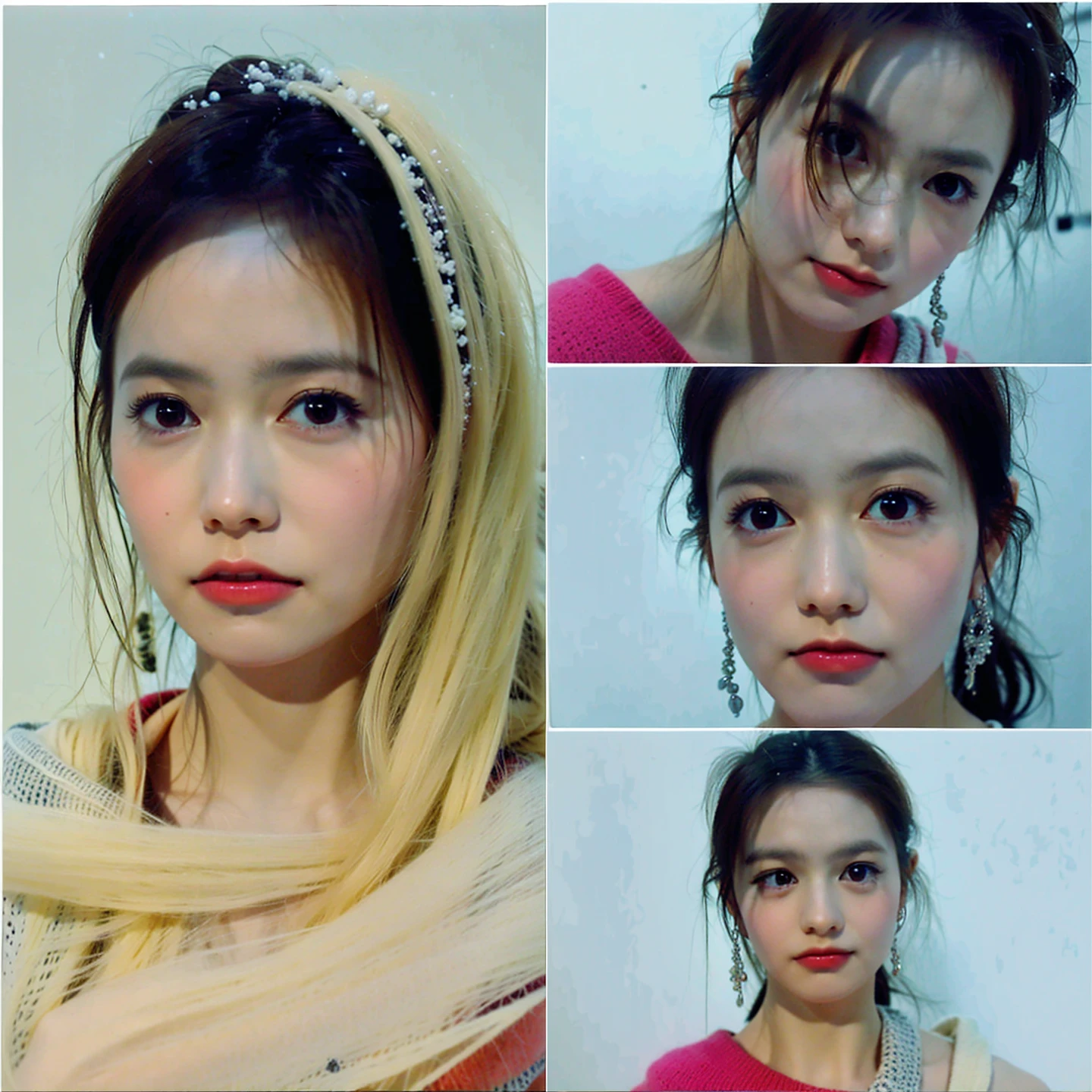 (8k, best quality, masterpiece, ultra highres:1.2) Photo of Pretty Japanese woman
 in the (style of paul rubens and rebecca guay:1.1) (melancholy winter snow:1.4)