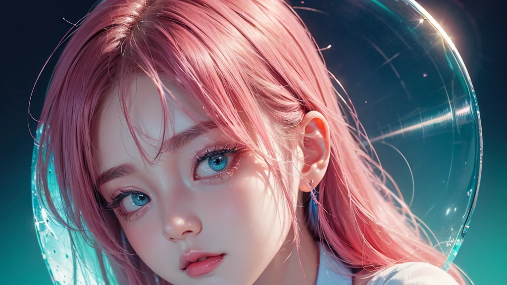 Moon,Very detailed, great work,Glass gloss,((Clean background)),pink,(((blue))),green,red,The best quality at its best,Clean background。
