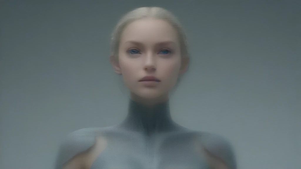 ```
Full-body female cyborg, 100% visible from head to toe, including feet.
16:9 aspect ratio, subject centered, occupying 75% of frame height.
Ample space above head and below feet, ensuring entire figure is shown.
Front-facing pose, eyes looking directly at viewer.
Natural standing position, arms relaxed at sides.
Feet clearly visible, planted firmly on the ground, shoulder-width apart.
Balanced blend of human and cybernetic features.
Facial expression conveying human emotion and warmth.
Slavic features: high cheekbones, clear blue eyes, fair skin.
Shoulder-length platinum blonde hair with subtle tech highlights.
Feminine body shape with elegant cybernetic enhancements.
Seamless integration of metal and synthetic skin across entire body.
Transparent panels on arms, legs, and torso revealing intricate inner workings.
Hands and feet in full view, showing delicate robotic articulation.
Legs fully extended, emphasizing full-length visibility.
Form-fitting outfit accentuating both human curves and tech elements.
Soft, pulsing blue energy lines tracing major body contours to the toes.
Simple, futuristic background not obscuring any part of the figure.
Even, warm lighting emphasizing both organic and synthetic features.
Composition prioritizing complete visibility from head to toe.
Human-like posture and body language despite technological additions.
Overall aesthetic: beautiful, advanced, and unmistakably human-cyborg hybrid.
```