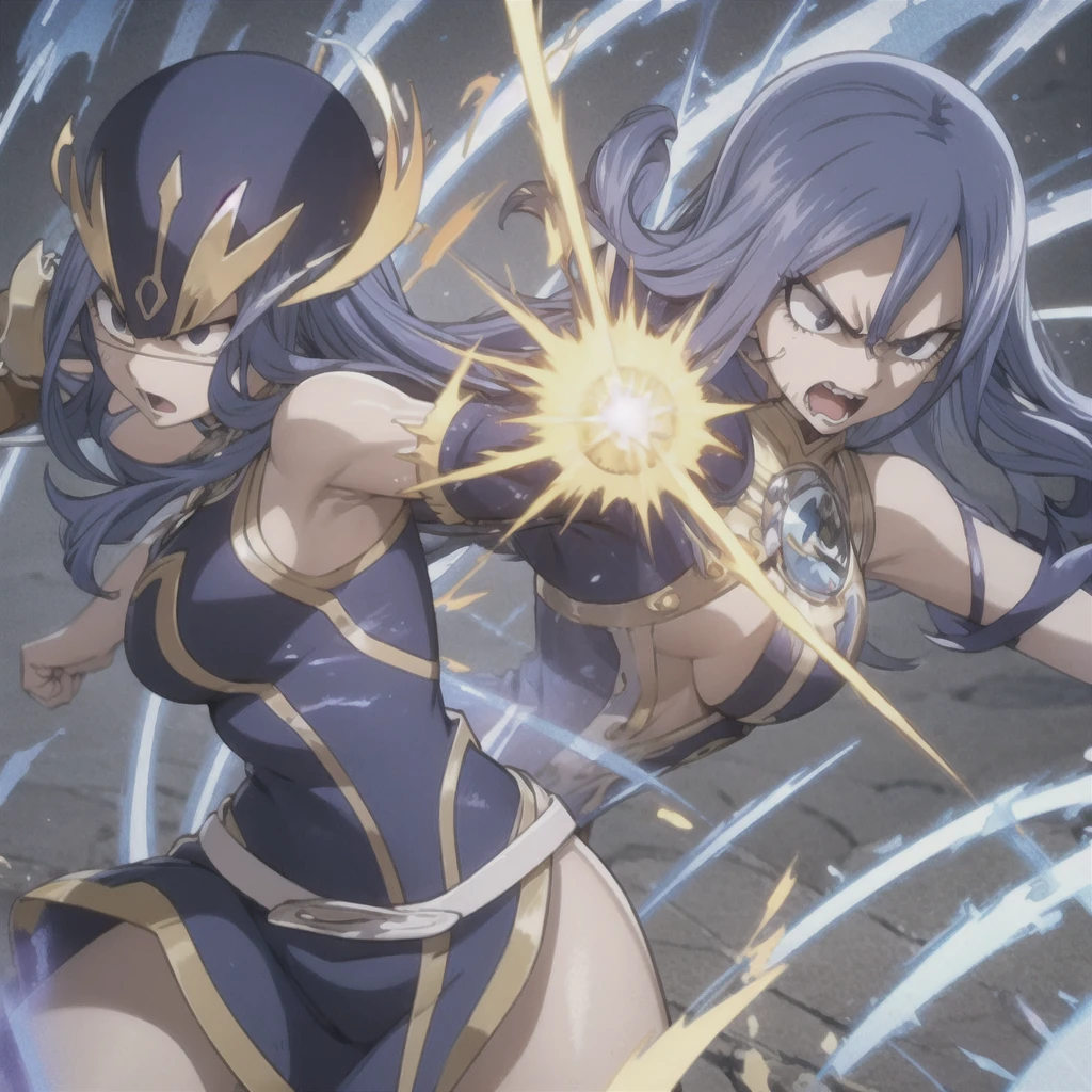 fighting with dagger, blue aura, angry