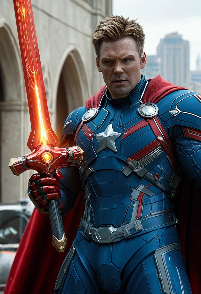 Very detailed,Superhero Waghting Stance,Captain America,Captain Marvel,Iron Man,Thor,Doctor Strange,Ant-Man,Groot,Rocket Raccoon,Spider-Man,Black Panther,Black Widow,Hawkeye,the hulk,Scarlet Witch,Attack each other,Intricate details,There are other superheroes in the distance,Collapsed streets,of war,hkstyle