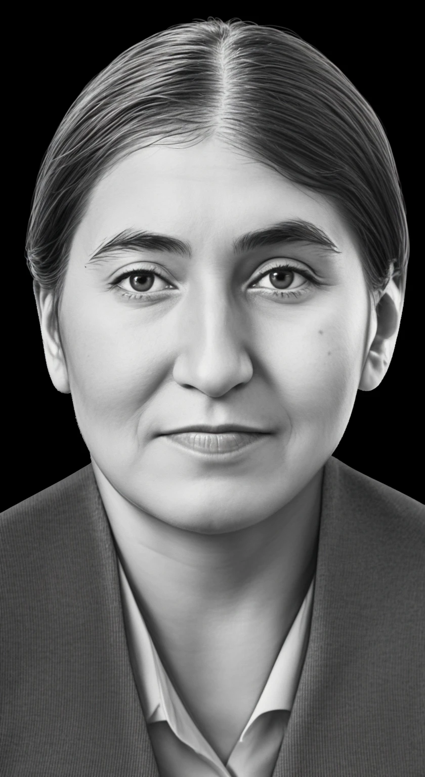 RAW photo, a portrait photo of 50 y.o woman, волосы собранные в хвост, natural skin, 8k uhd, high quality, film grain, Fujifilm XT3,