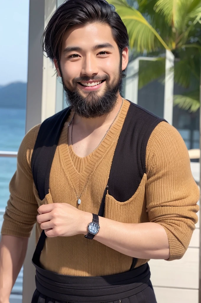Japanese　male　Macho　Handsome　refreshing　Beardless　smile