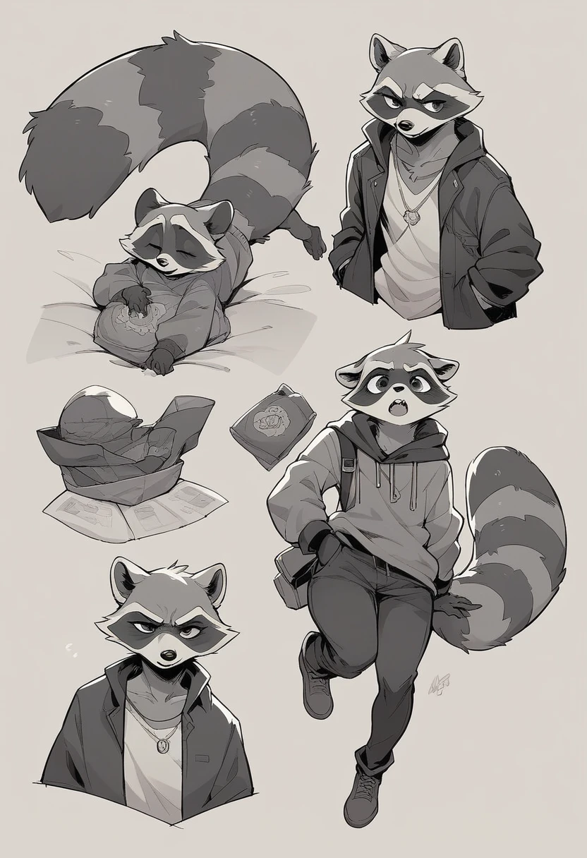 raccoon anatomy from different angles