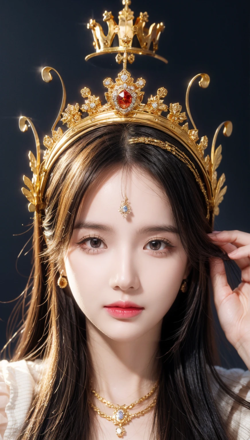 Designer of a golden crown, realistic object