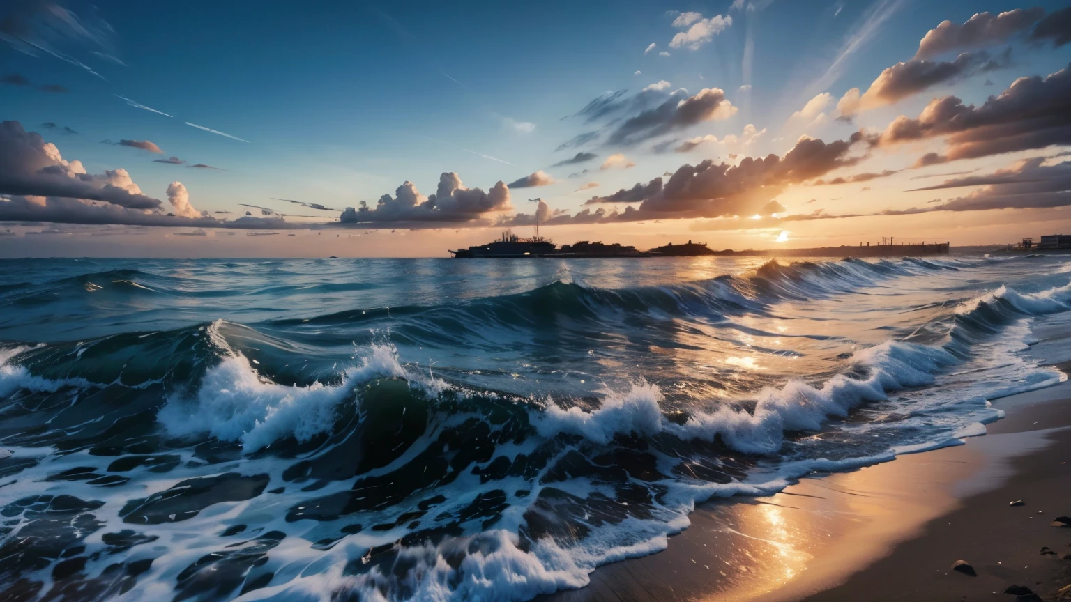OCEAN CLOUDS AND SUNRISE PANORÂMICA