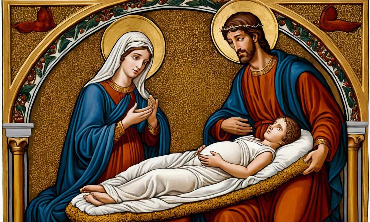 Mary and Joseph, A young couple, looking for a place to rest. Mary was pregnant and ready to give birth, but all the inns were crowded because of the censorship ordered by the Roman emperor.