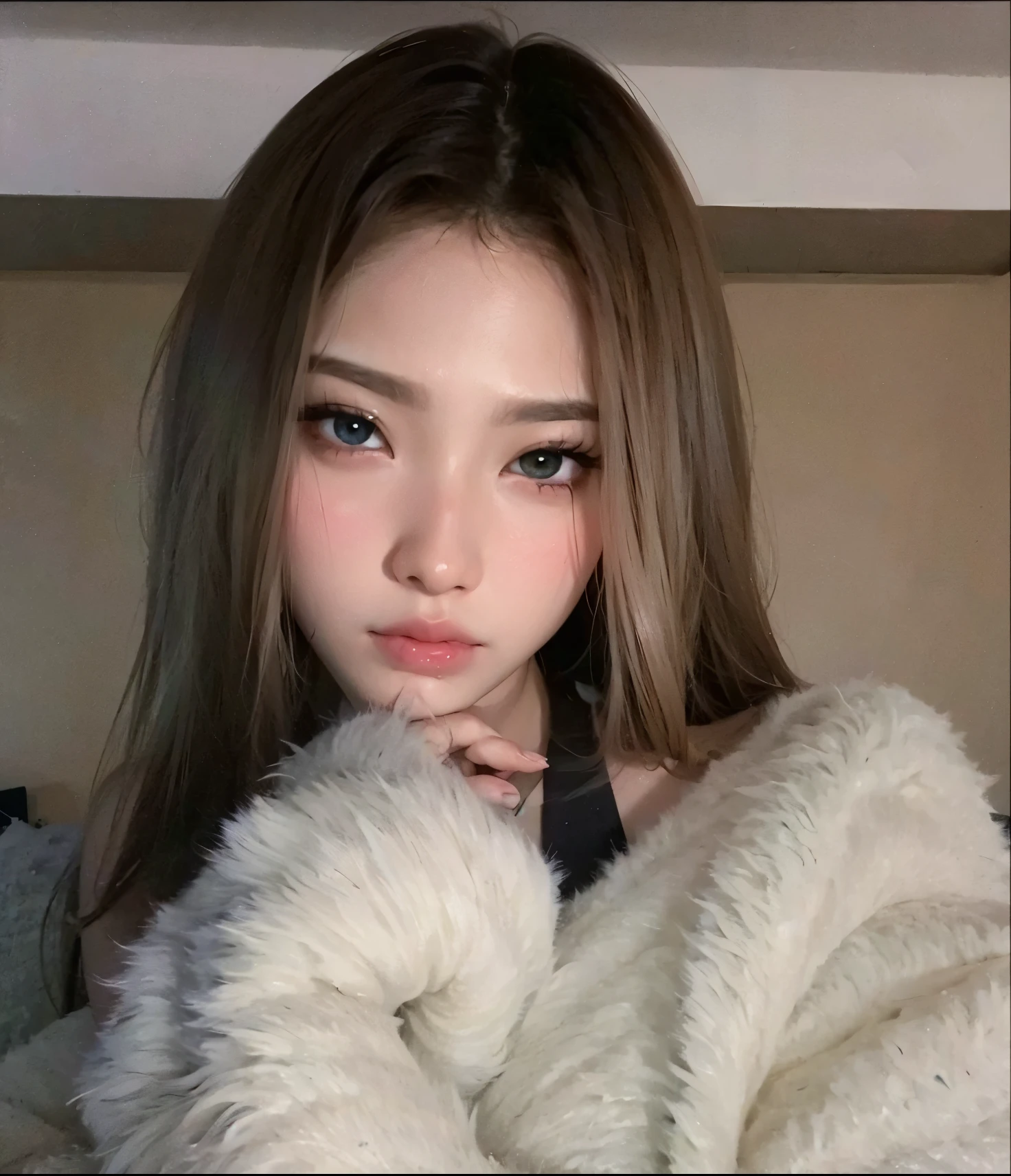 Mermaid eyes, sensuous, latina, russet hair, asian