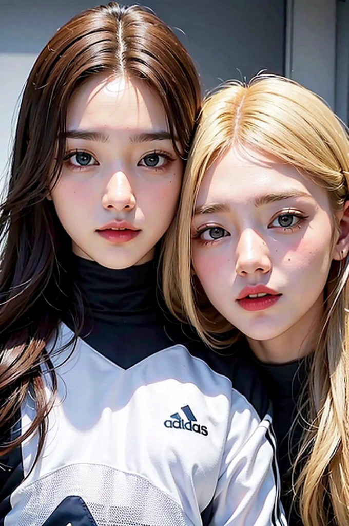 {{{Real Madrid}}}, {{Adidas soccer jersey on white background}}, {{{best quality}}}, {{{realistic}}}, {{{Detailed facial description}}}, realistic 눈동자, blonde long hair, {{beautiful western beauty}}, female, realistic 유니폼 주름, {{{Real Madrid}}}, {{{soccer stadium}}}, Sponsor&#39;s name is Fly Emirates, {{{busty}}}, {{{uniform is wet}}}, {{{Nipples are shining}}}