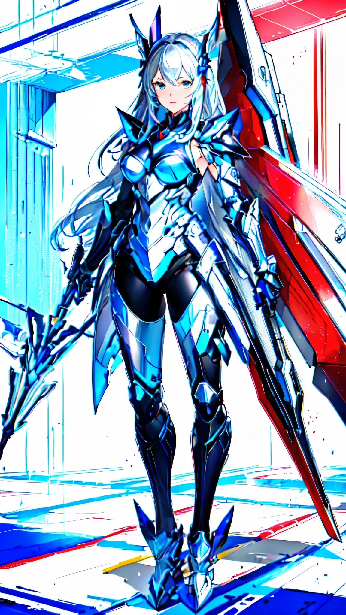 make the line art bolder and color blue