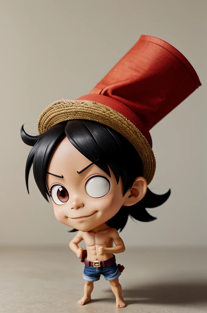 Cute chibi, monkey d luffy, high res,8k, rectangular shape, portrait dimensions