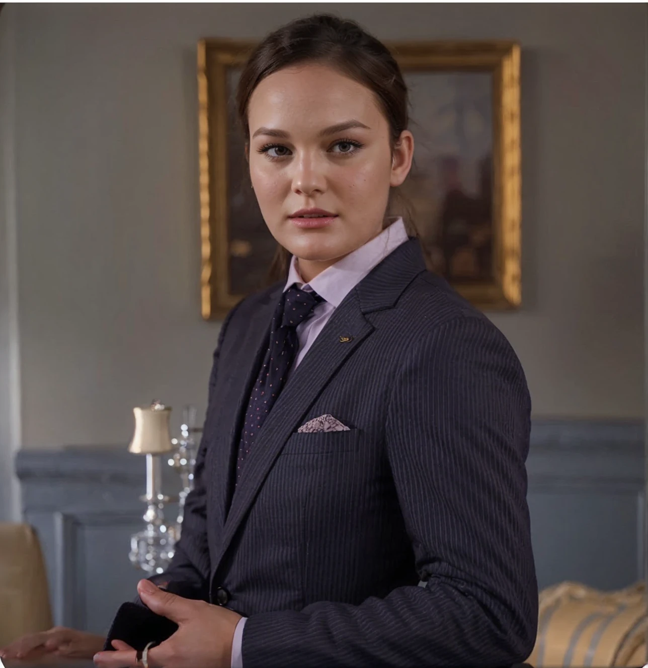 please create a realistic picture of blair waldorf