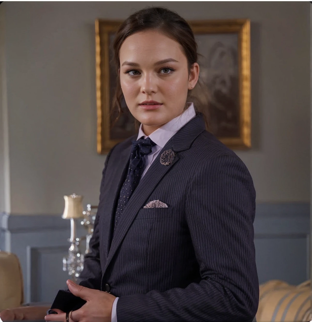 please create a realistic picture of blair waldorf