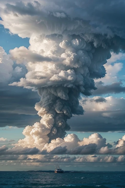 create a photo of a tornado over the ocean