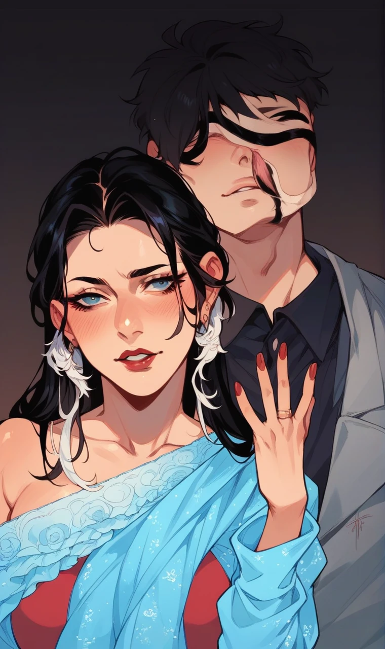 Couple of beautiful lovers with shiny skin