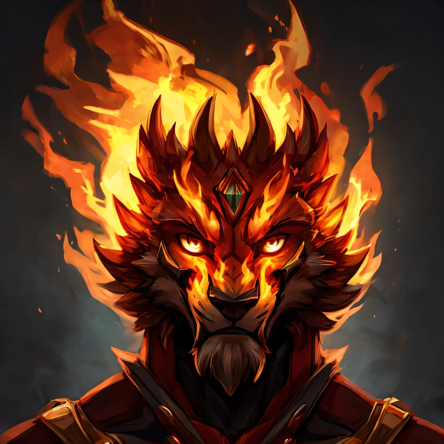a face that emerges in the flames