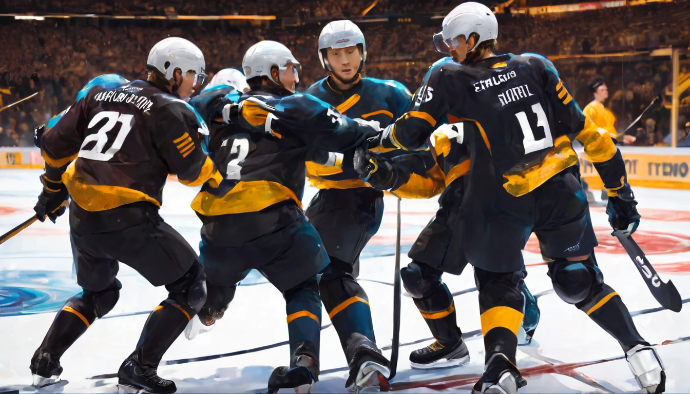 A triptych image showing three intense moments from the match. Each panel focuses on the Go board with the players' hands making moves. The central panel shows a critical moment with both human and AI "thinking" visualized above. Detailed, realistic style with high contrast.