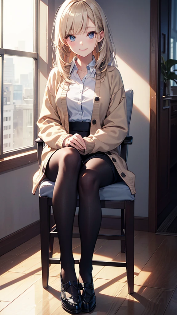 20-year-old female、very pretty、OL、While working in the office、Positive、close、Squatting in the hallway、Pick up the dropped documents、(Official Art、Highest quality、unity 8k wallpaper、32K、masterpiece、Very detailed、Ultra-high resolution、Realistic、Photorealistic:1.2)、(Cinema Lighting:1.2)、Best Shadow、Rim Light、Side light、(Highly detailed and intricate 3D rendering)、computer、Light Hair Color、smile, White shirt、Tight Skirt、cardigan、Sitting in a chair、pantyhose