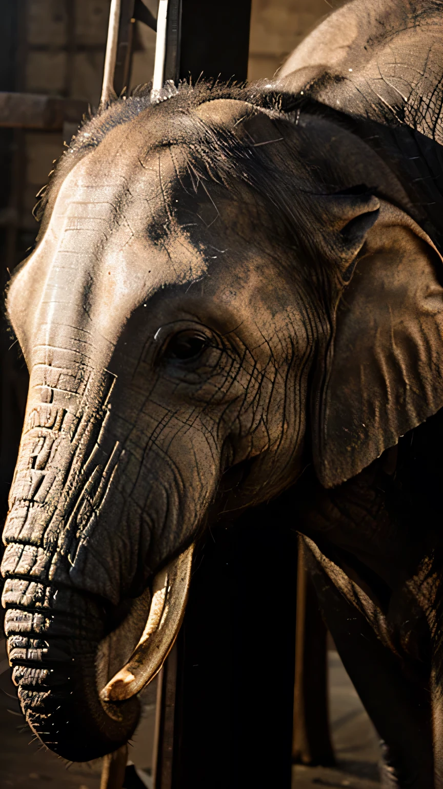 A mighty full-color elephant with clear details