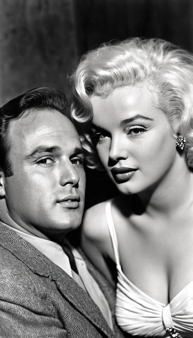 Actor Marlon Brando and Actress Marilyn Monroe as a couple , pure beauty