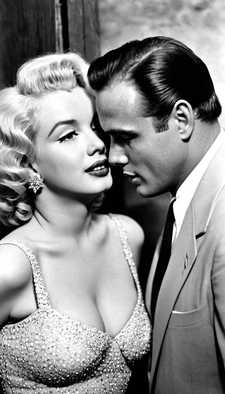 Actor Marlon Brando and Actress Marilyn Monroe as a couple , pure beauty