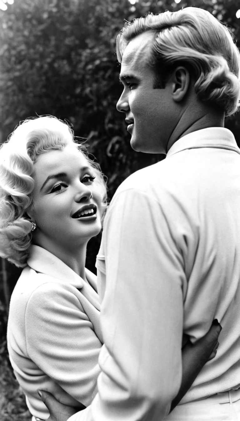 Actor Marlon Brando and Actress Marilyn Monroe as a couple , pure beauty