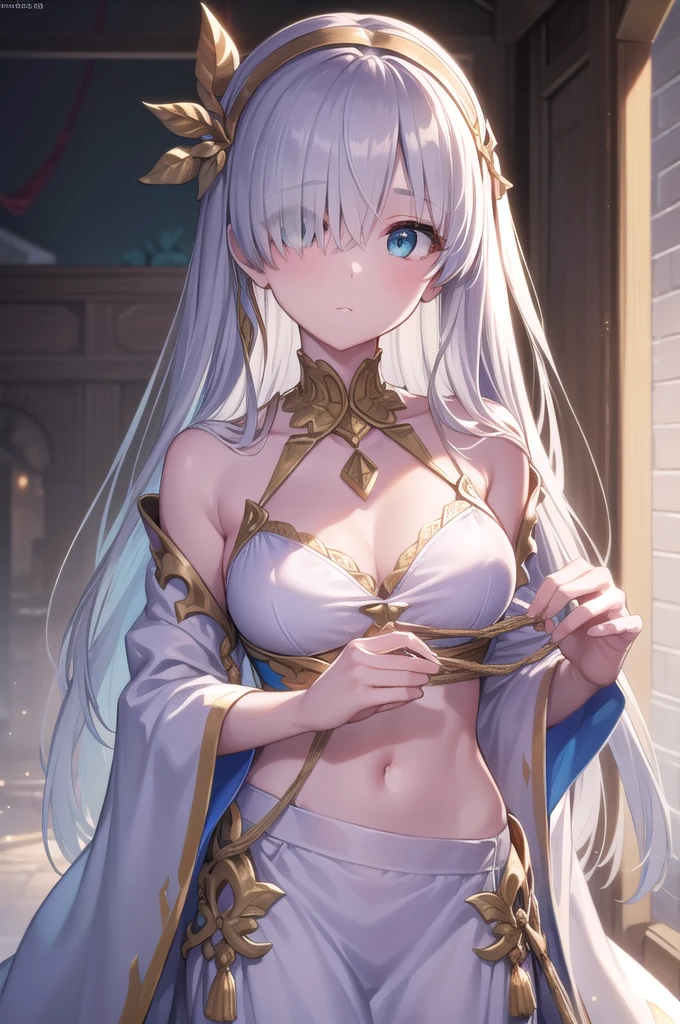 (((Are standing)))),((Tied up with rope)),((Lots of rope)),fgo anastasia,((Wrapped in countless ropes)), blue eyes, Grey Hair, Hair between the eyes, (Hair on one eye:1.5), Long Hair, bangs,Exposed shoulders,Beautiful eyes like jewels,((((Portrait of a single person)))),
break blue Cape, brown hair band, Cape, dress, Fur trim, hair band,, sash, tachi-e, White Bikini, Wide sleeves,
break looking at viewer,
break indoors,
break (masterpiece:1.2), Highest quality, High resolution, unity 8k wallpaper, (figure:0.8), (Beautiful attention to detail:1.6), Highly detailed face, Perfect lighting, Highly detailed CG, (Perfect hands, Perfect Anatomy),