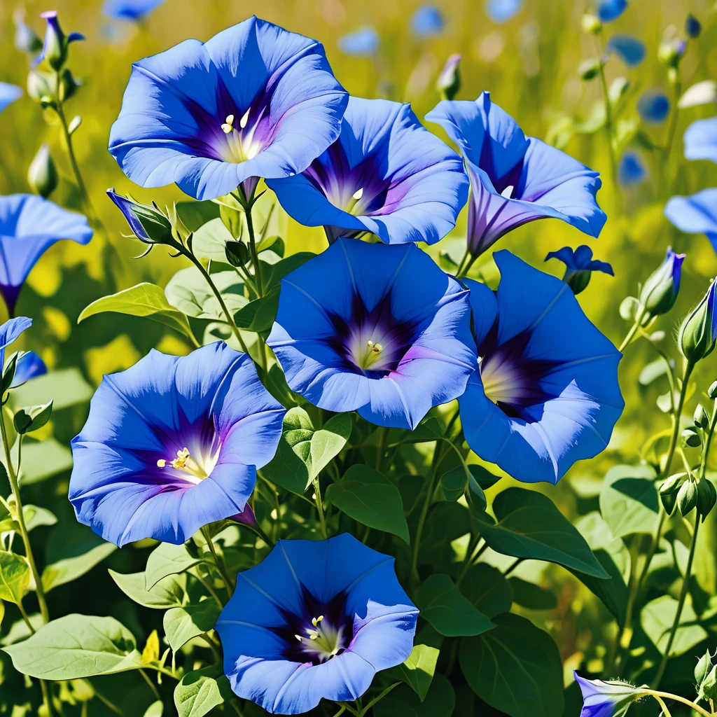 a close up of a bunch of blue flower growing in a field, Portrait of Nico Henry, pexels, letter, Morning glory flowers, blue flower bloomed all over, blue flower, Bright blue, Blue - petals, blue flower畑, A garden with indigo flowers, Beautiful flowers are blooming, crown of blue flower, flax