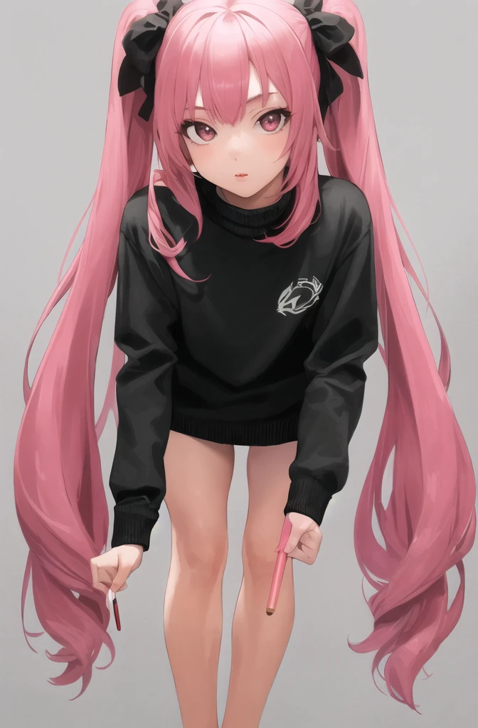 ((masterpiece)), (best quality), (detailed), 1girl,
looking at viewer, (lipstick:0.75), leaning forward,
long pink hair, twintails,
colorful thighighs,
winter, vivid colors,