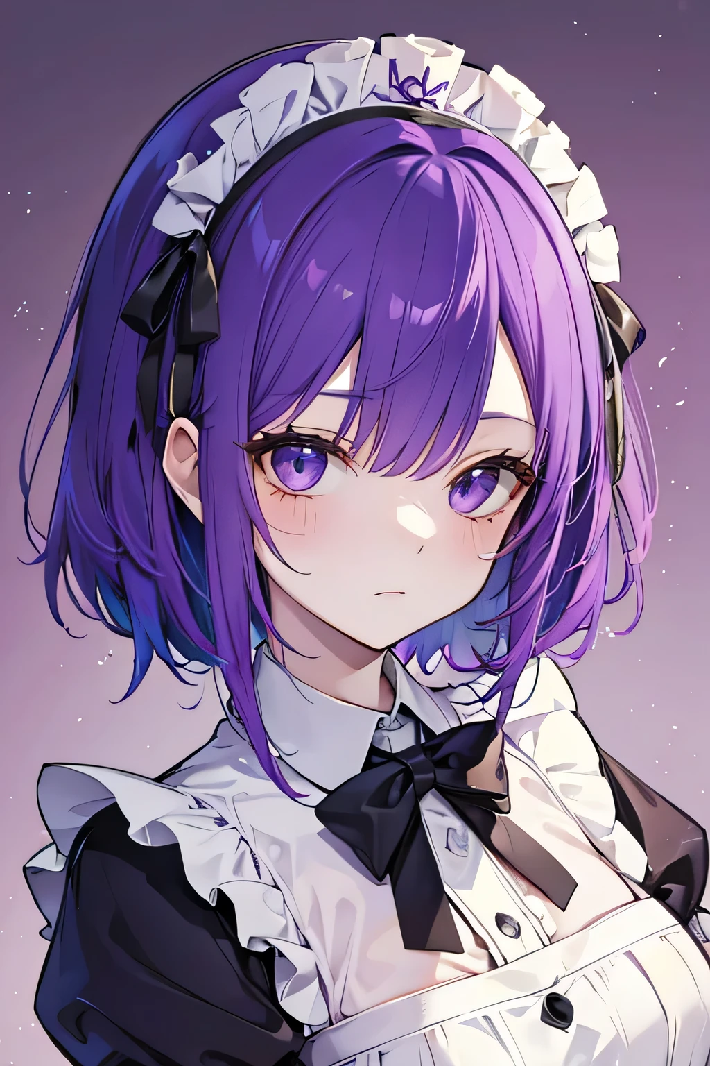 purple haired maid